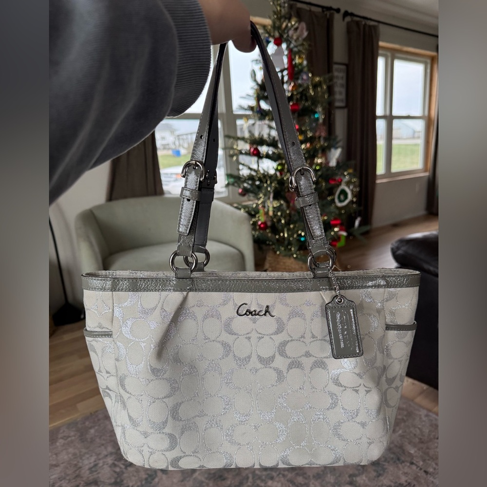 Coach Gallery Lurex East/West Tote Auth